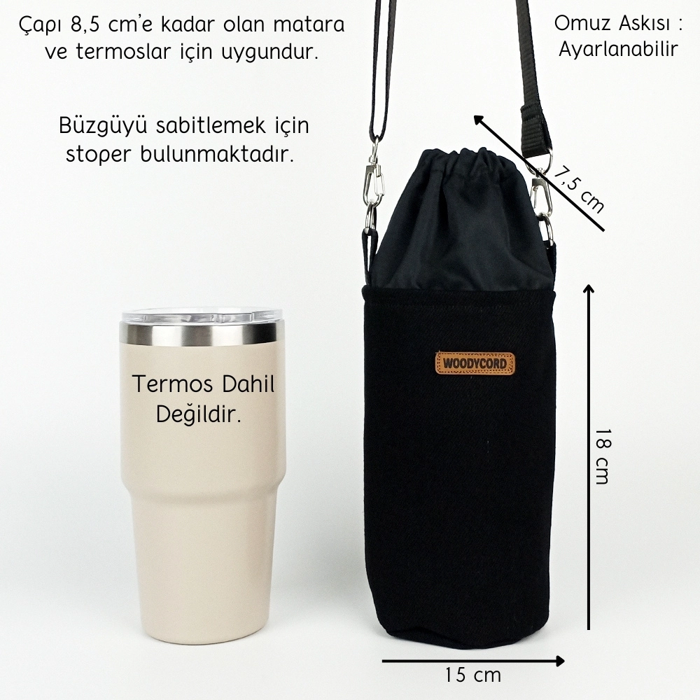 Woodycord%20El%20Yapımı%20Büzgülü%20Siyah%20Kot%20Matara%20Termos%20Kılıfı