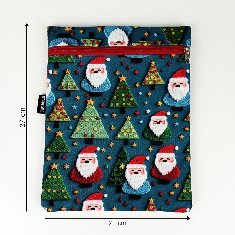 Woodycord%20El%20Yapımı%203D%20Noel%20Baba%20ve%20Çam%20Ağacı%20Kitap%20ve%20Tablet%20Kılıfı%20(21x27%20cm)