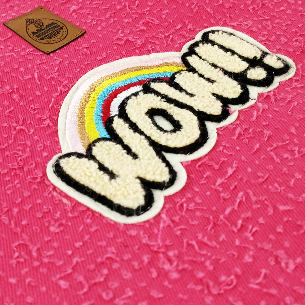 Woodycord%20El%20Yapımı%20WOW%20Gökkuşağı%20Kırpık%20Kot%20Omuz%20Çantası