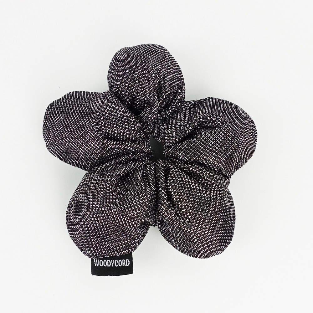 Woodycord%20El%20Yapımı%20Gümüş Pofuduk%20Scrunchie%20Topuz%20Tokası