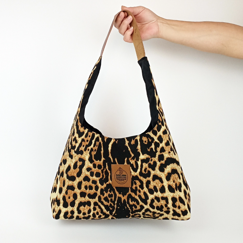 Woodycord%20El%20Yapımı%20Leopar%20Desenli%20Hobo%20Bag%20Omuz%20Çantası