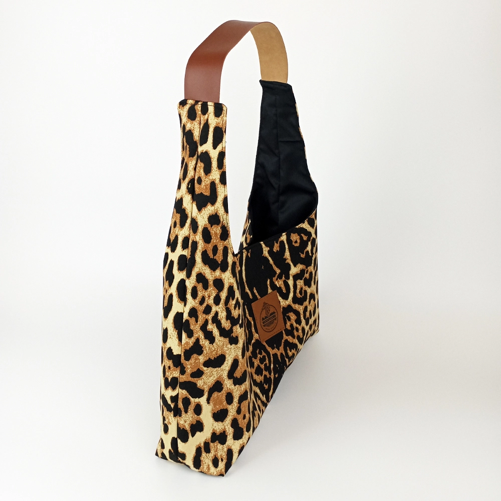 Woodycord%20El%20Yapımı%20Leopar%20Desenli%20Hobo%20Bag%20Omuz%20Çantası