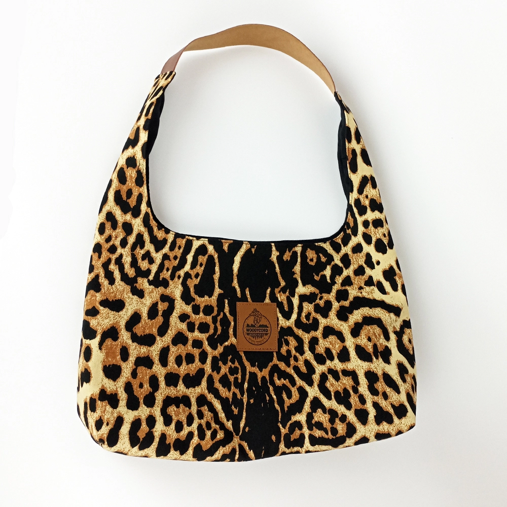 Woodycord%20El%20Yapımı%20Leopar%20Desenli%20Hobo%20Bag%20Omuz%20Çantası