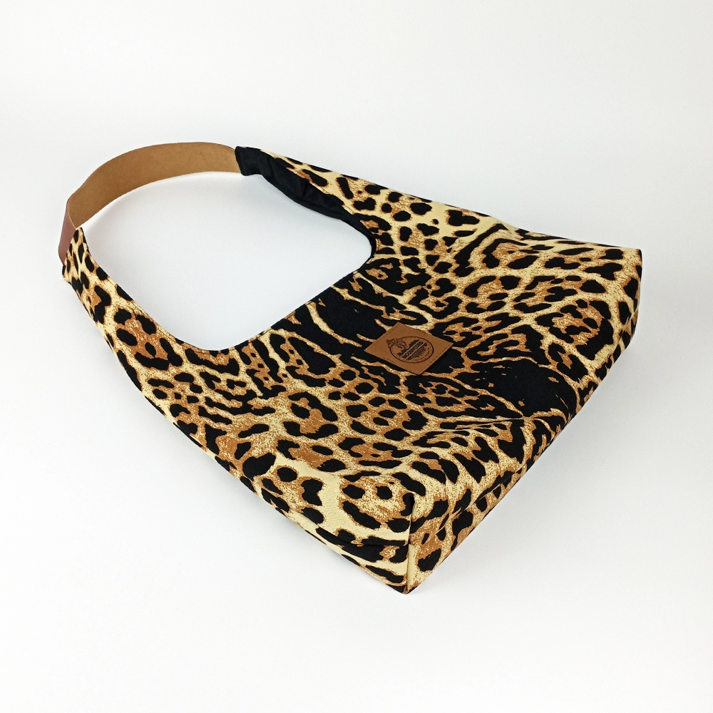 Woodycord%20El%20Yapımı%20Leopar%20Desenli%20Hobo%20Bag%20Omuz%20Çantası