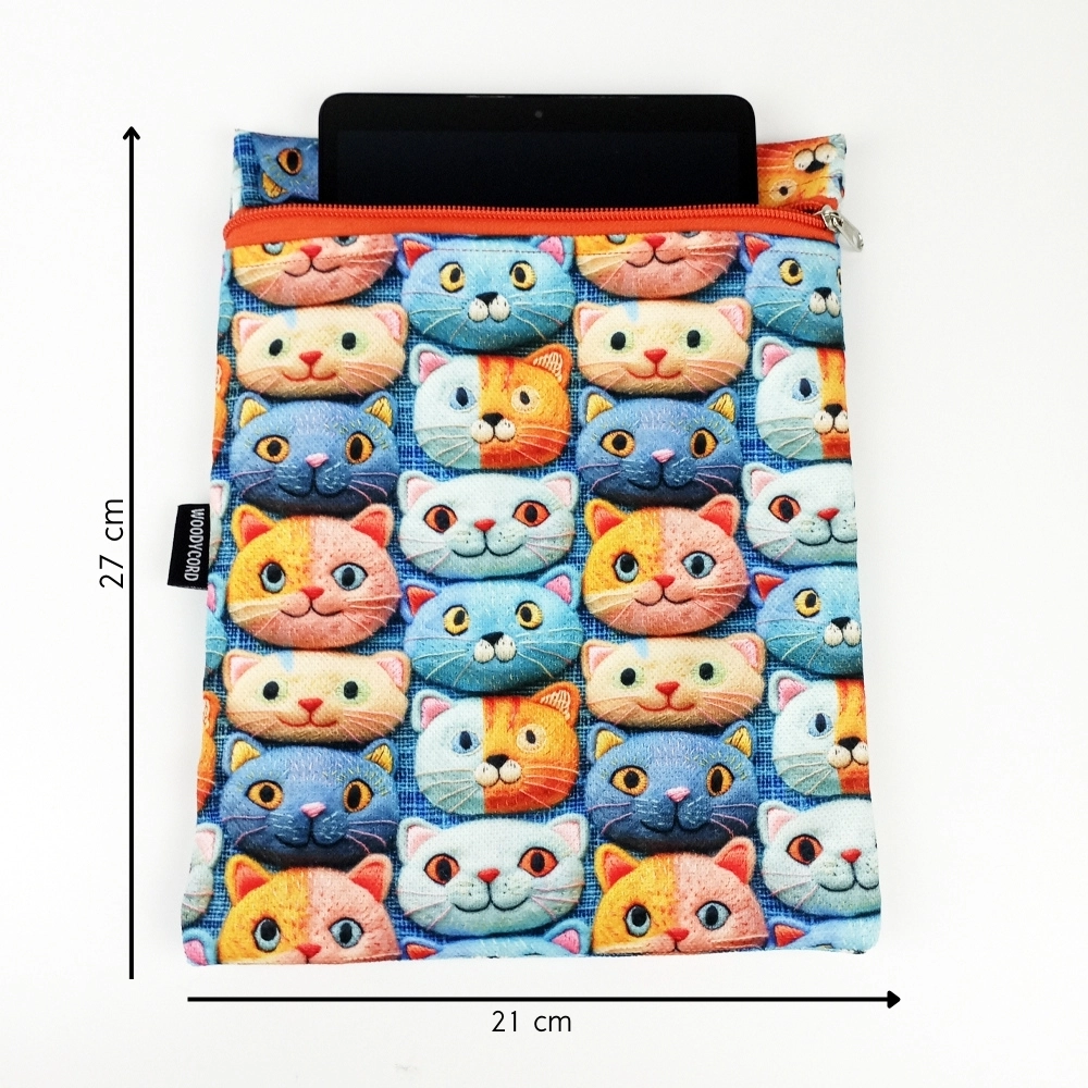 Woodycord%20El%20Yapımı%203D%20Kedi%20Desenli%20Kitap%20ve%20Tablet%20Kılıfı%20(21x27%20cm)