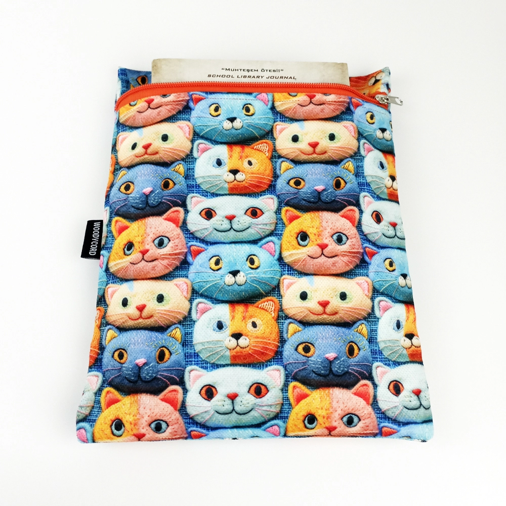 Woodycord%20El%20Yapımı%203D%20Kedi%20Desenli%20Kitap%20ve%20Tablet%20Kılıfı%20(21x27%20cm)