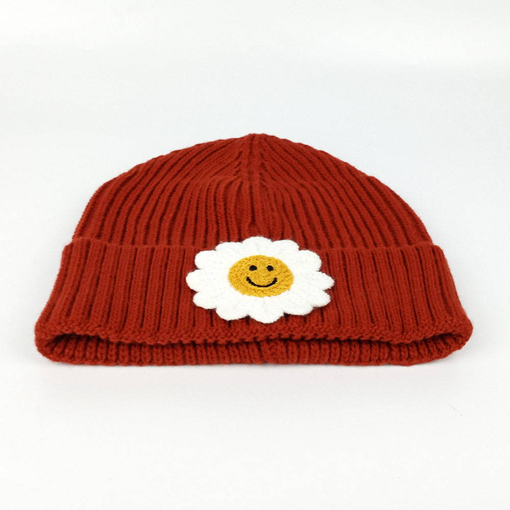 Woodycord%20Fitilli%20Triko%20Çocuk-Genç%20Bere%20-%20Gülümser%20Papatya%20Desenli