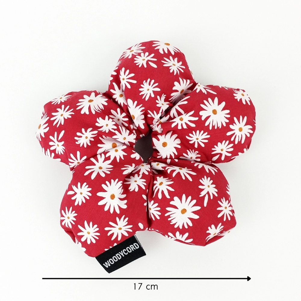 WoodyCord%20El%20Yapımı%20Elyaf%20Dolgulu%20Papatya%20Pofuduk%20Scrunchie%20Toka%20