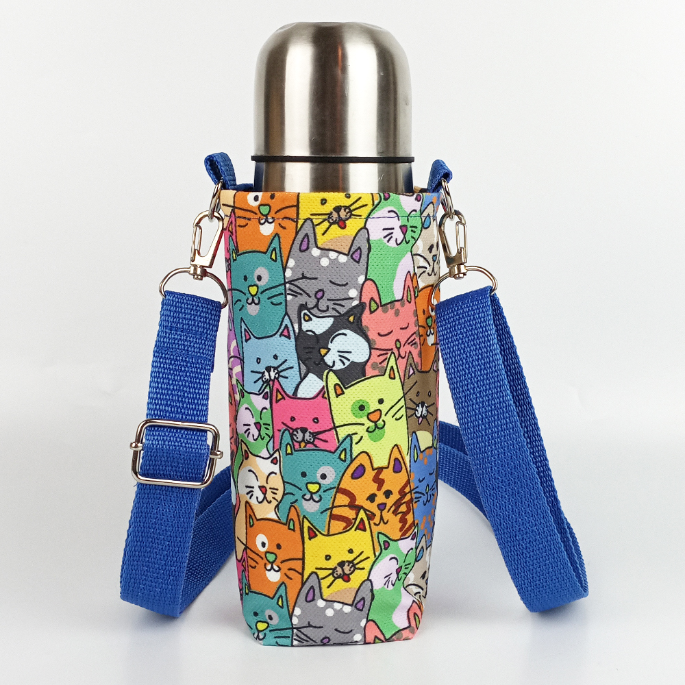 Woodycord%200,5%20Litrelik%20El%20Yapımı%20Sevimli%20Kediler%20Temalı%20Matara/Termos%20Kılıfı%20