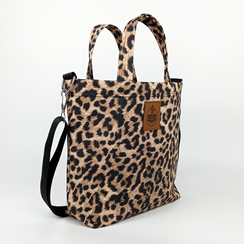 Woodycord%20El%20Yapımı%20Leopar%20Desenli%20Gabardin%20Omuz%20ve%20El%20Çantası
