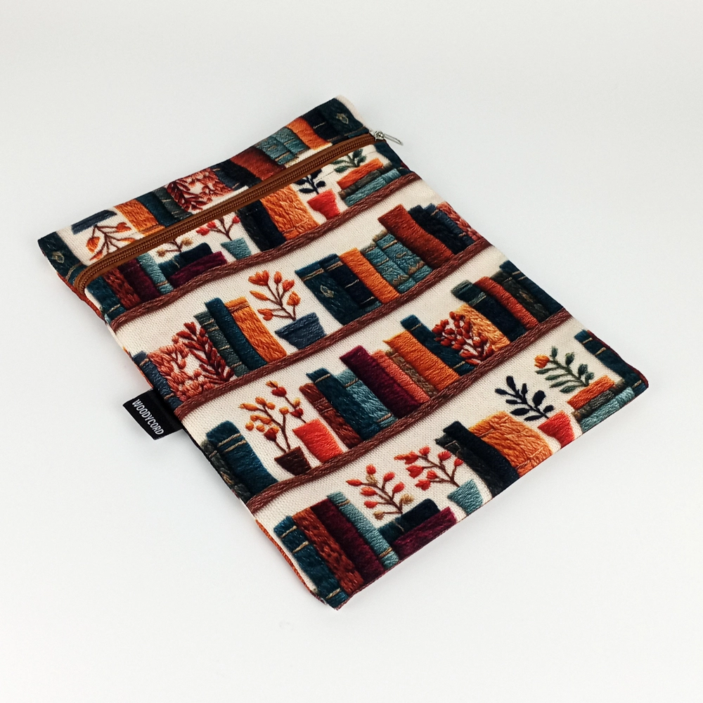 Woodycord%20El%20Yapımı%20Kitap%20ve%20Tablet%20Kılıfı%203D%20Kütüphane%20Desenli%20(21x27%20cm)