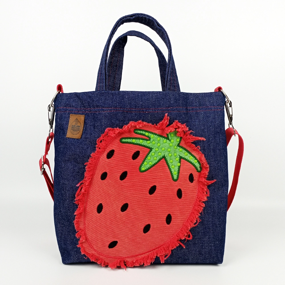 Woodycord%20El%20Yapımı%20Kot%20Çilek%20Tote%20Çanta