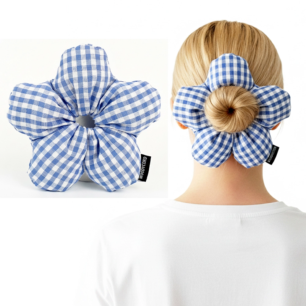 Woodycord%20Scrunchie%20İçi%20Dolgulu%20Lastikli%20Büyük%20Boy%20Çiçek%20Model%20Saç%20ve%20Topuz%20Tokası%20