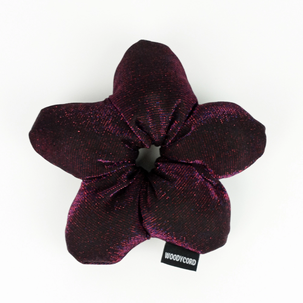 Woodycord%20El%20Yapımı%20Elyaf%20Dolgulu%20Scrunchie%20Topuz%20Tokası%20Mistik%20Mor%20Işıltısı