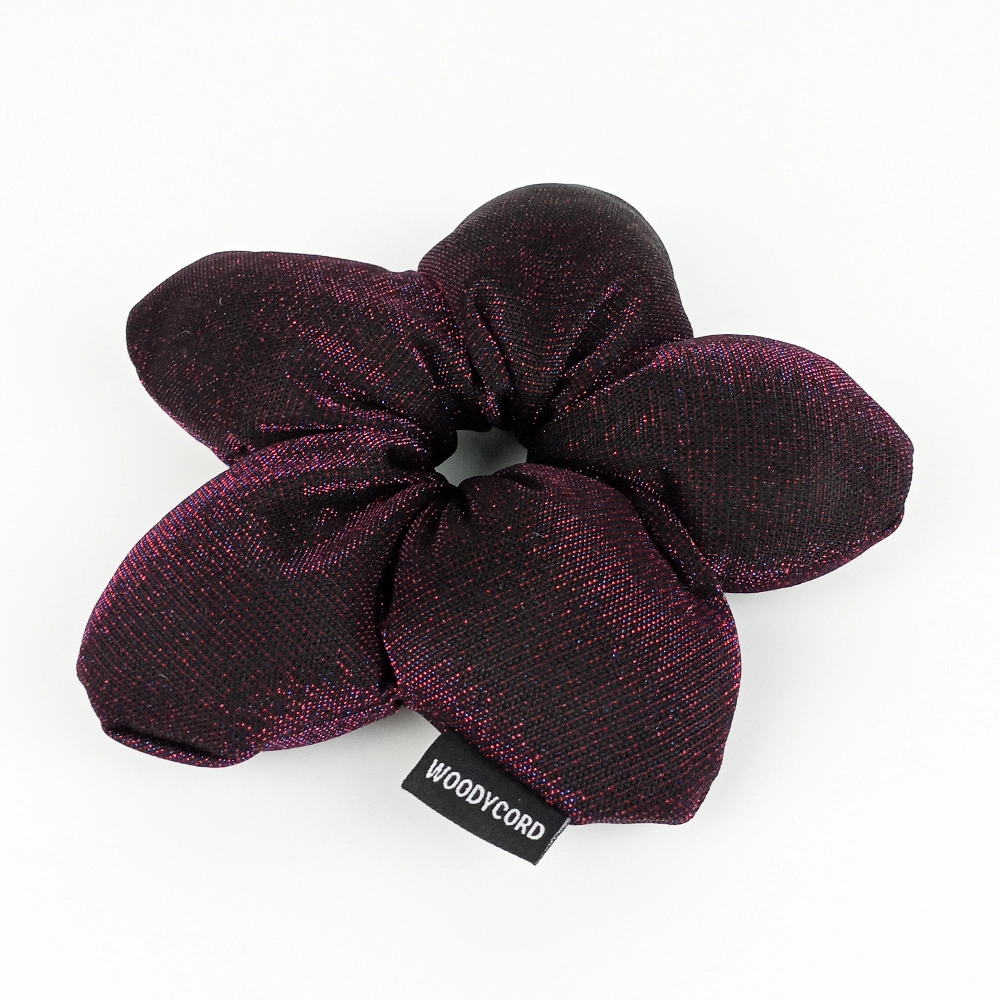 Woodycord%20El%20Yapımı%20Elyaf%20Dolgulu%20Scrunchie%20Topuz%20Tokası%20Mistik%20Mor%20Işıltısı