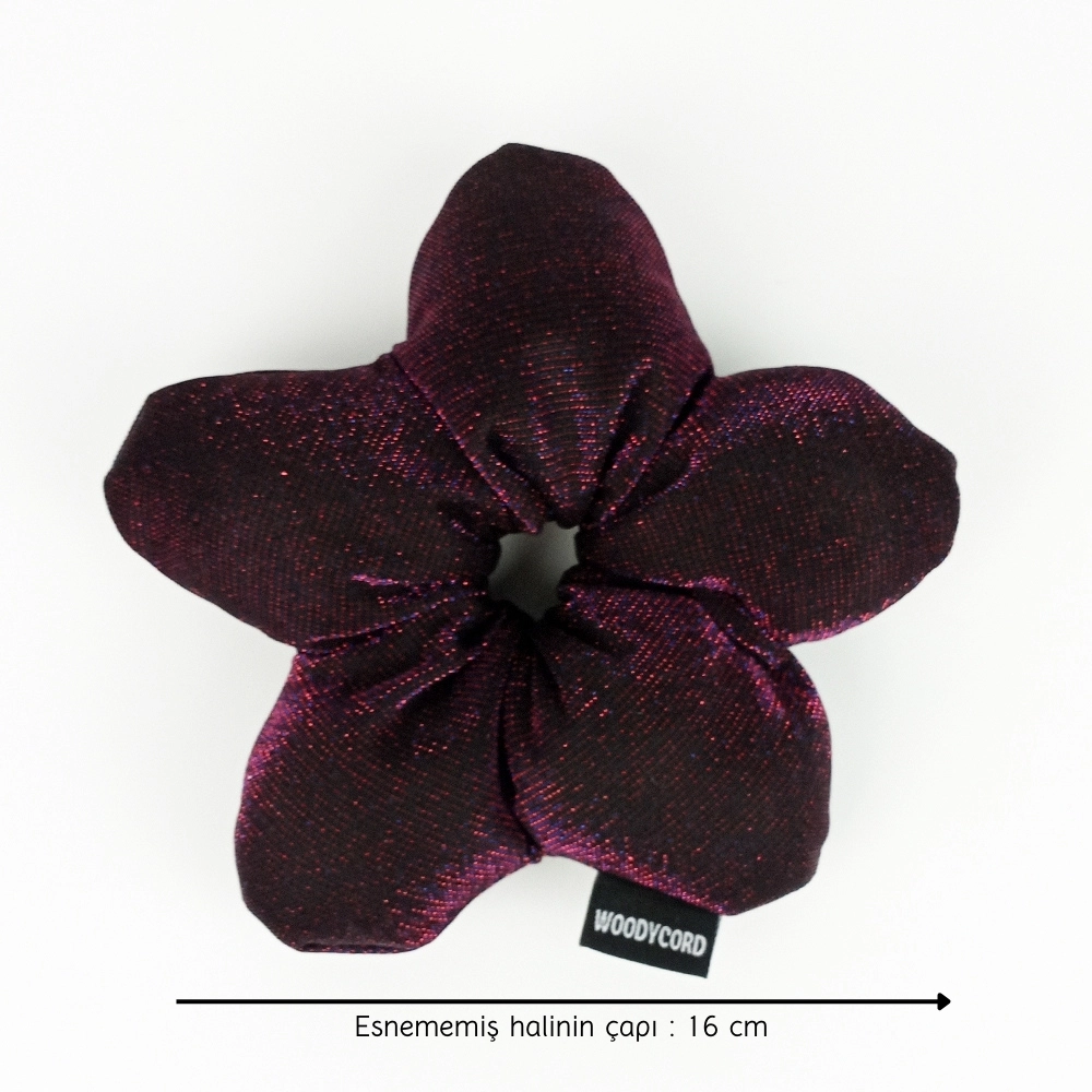 Woodycord%20El%20Yapımı%20Elyaf%20Dolgulu%20Scrunchie%20Topuz%20Tokası%20Mistik%20Mor%20Işıltısı