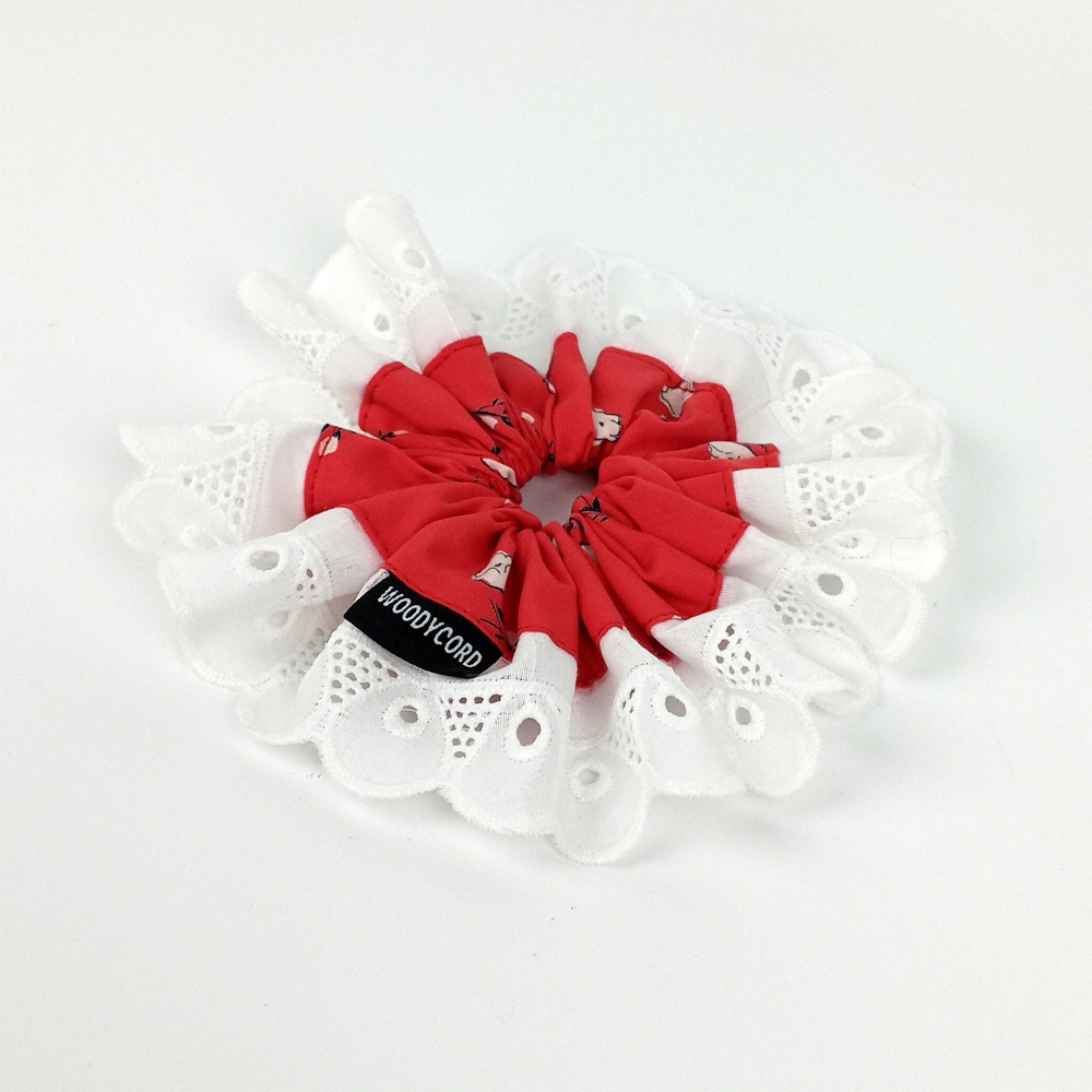 Woodycord%20El%20Yapımı%20Fisto%20Detaylı%20Hacimli%20Scrunchie%20Topuz%20Tokası