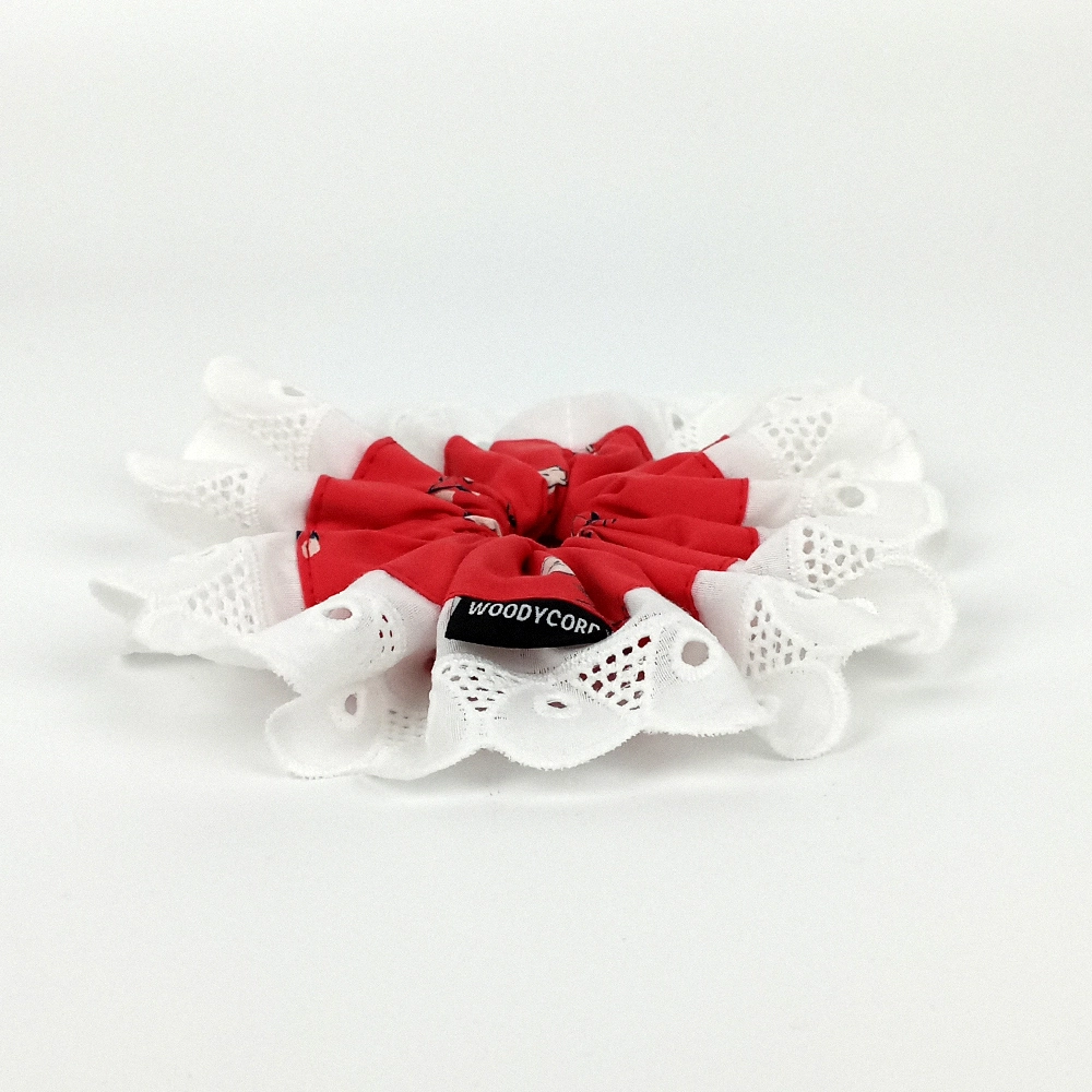 Woodycord%20El%20Yapımı%20Fisto%20Detaylı%20Hacimli%20Scrunchie%20Topuz%20Tokası