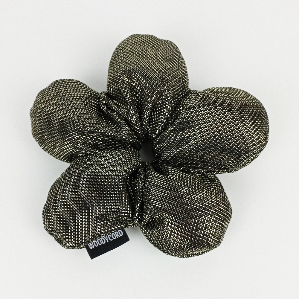 Woodycord%20El%20Yapımı%20Bronz Pofuduk%20Scrunchie%20Topuz%20Tokası