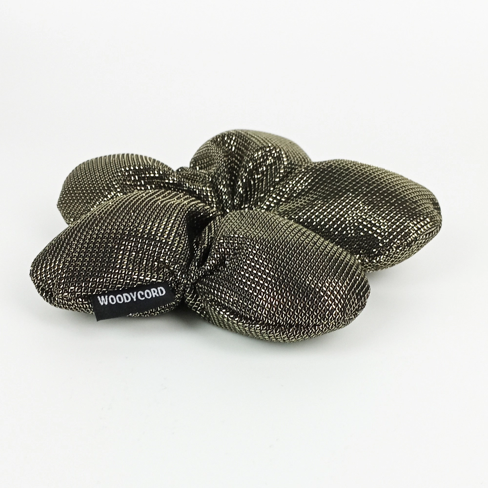Woodycord%20El%20Yapımı%20Bronz Pofuduk%20Scrunchie%20Topuz%20Tokası