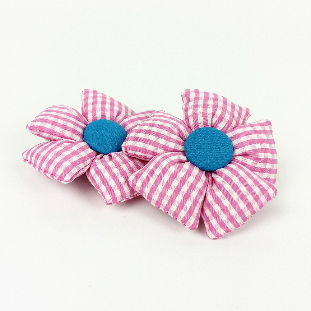 Woodycord%20El%20Yapımı%20Pofuduk%20Kareli%20İkili%20Çiçek%20Toka%20Seti