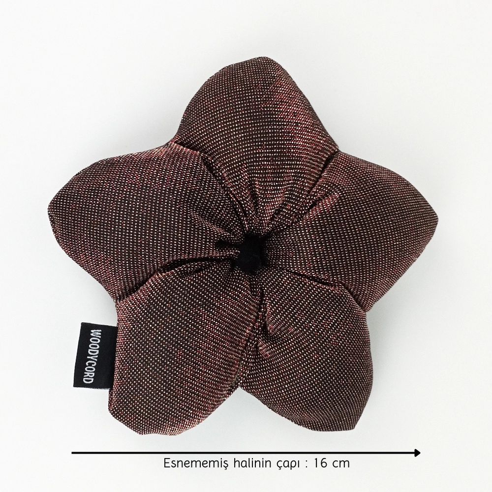 Woodycord%20El%20Yapımı%20Elyaf%20Dolgulu%20Scrunchie%20Topuz%20Tokası%20Simli%20Pembe%20Işıltı