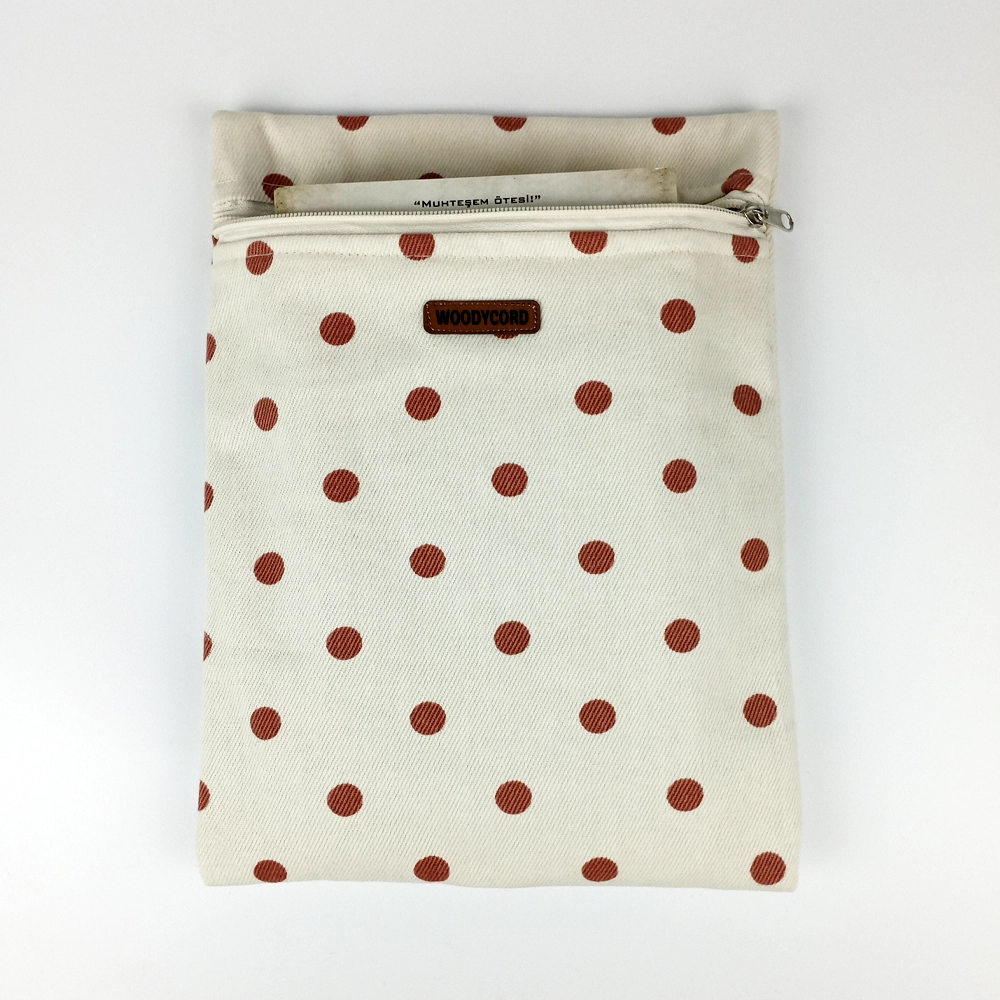 Woodycord%20El%20Yapımı%20Puantiye%20Desenli%20Kitap%20ve%20Tablet%20Kılıfı