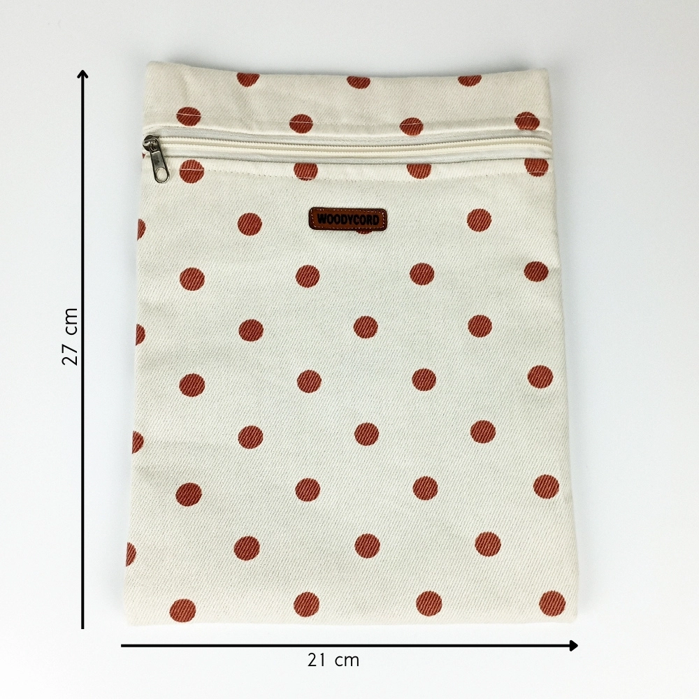 Woodycord%20El%20Yapımı%20Puantiye%20Desenli%20Kitap%20ve%20Tablet%20Kılıfı