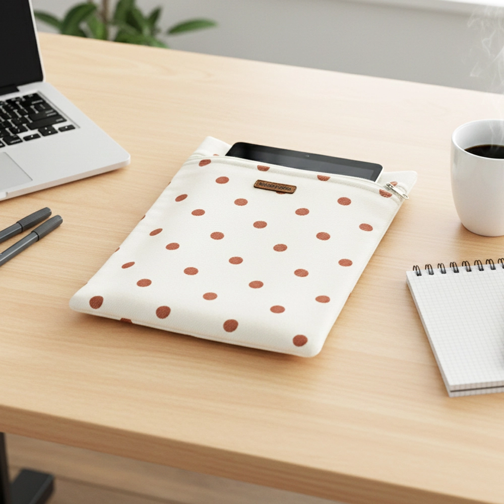 Woodycord%20El%20Yapımı%20Puantiye%20Desenli%20Kitap%20ve%20Tablet%20Kılıfı