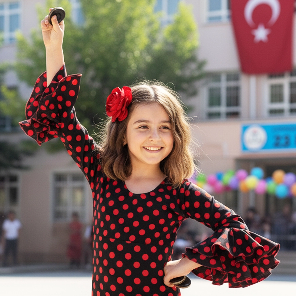 Woodycord%20Çocuk%20Kırmızı%20Saten%20Gül%20Klips%20Toka%20