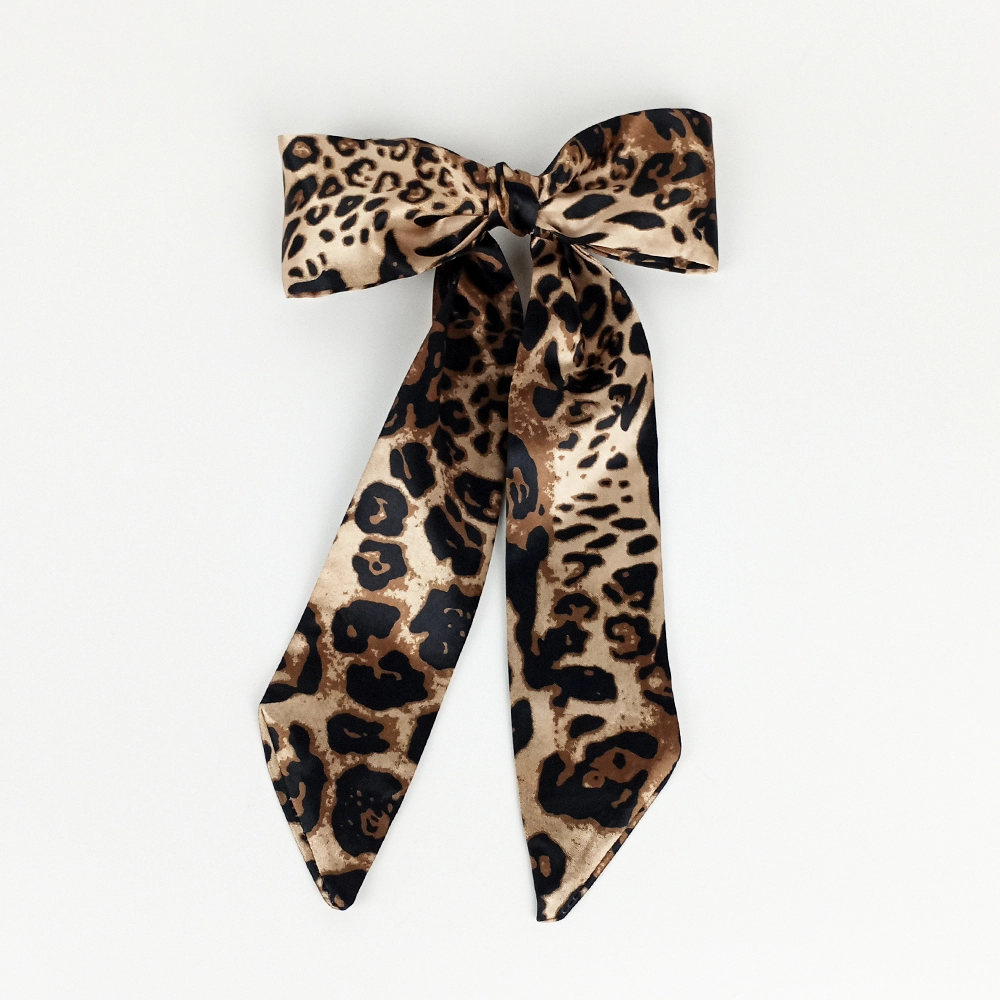 Woodycord%20Saten%20Leopar%20Desenli%20Kuyruklu%20Fiyonk%20Otomatik%20Toka