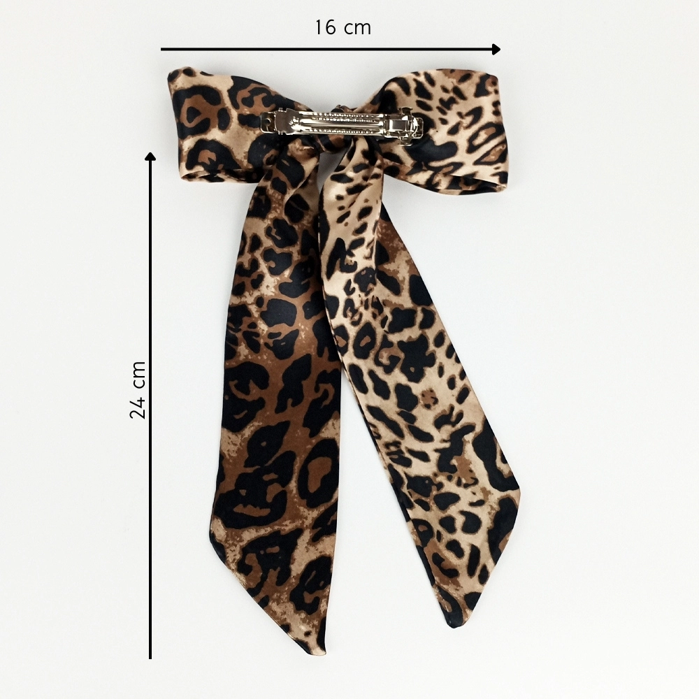 Woodycord%20Saten%20Leopar%20Desenli%20Kuyruklu%20Fiyonk%20Otomatik%20Toka