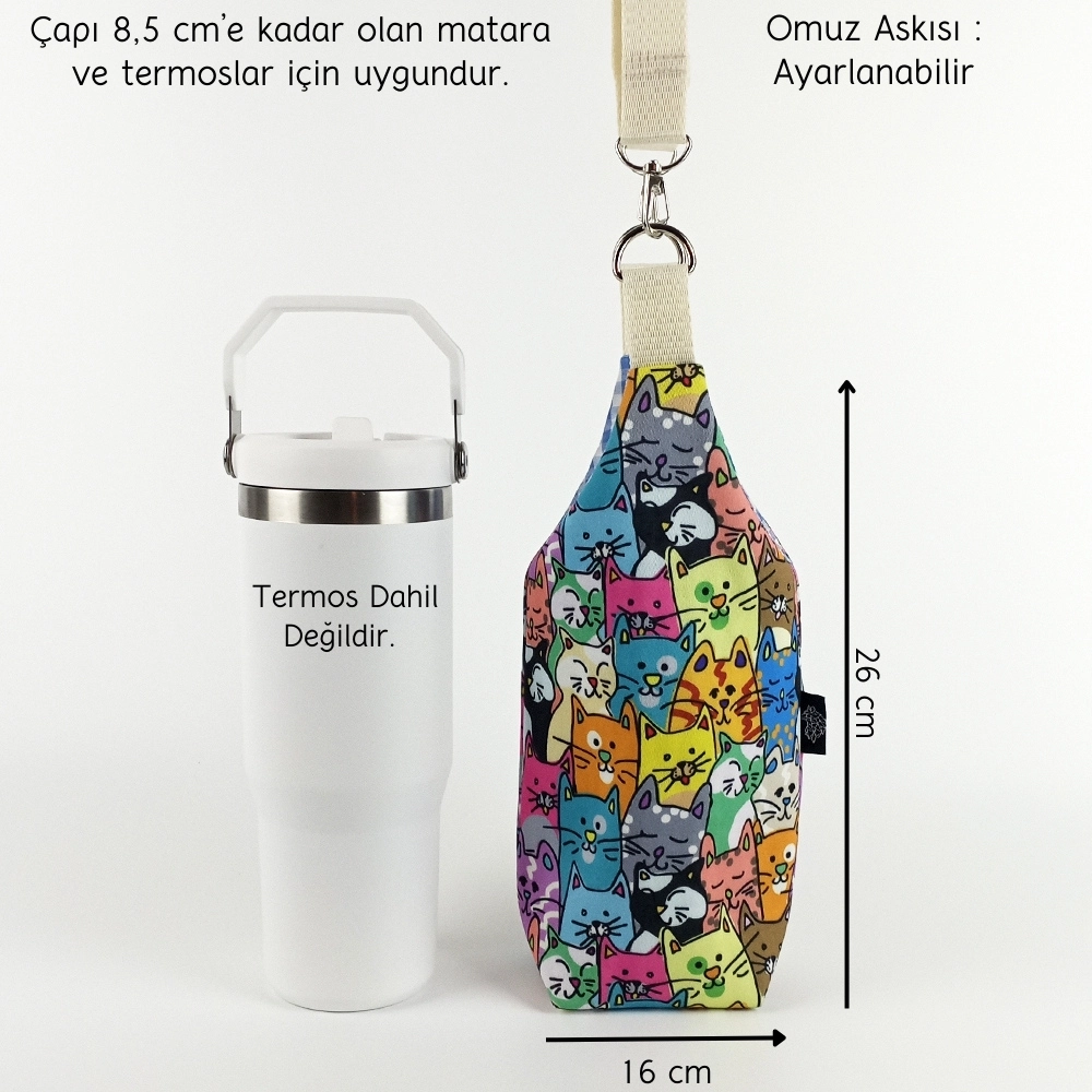 Woodycord%201%20Litrelik%20El%20Yapımı%20U%20Model%20Kedi%20Desen%20Matara%20Kılıfı