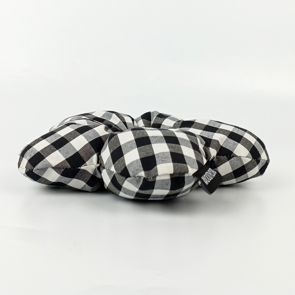 Woodycord%20El%20Yapımı%20Pötikare%20Desenli%20Scrunchies%20Toka%20-%20Siyah%20Beyaz