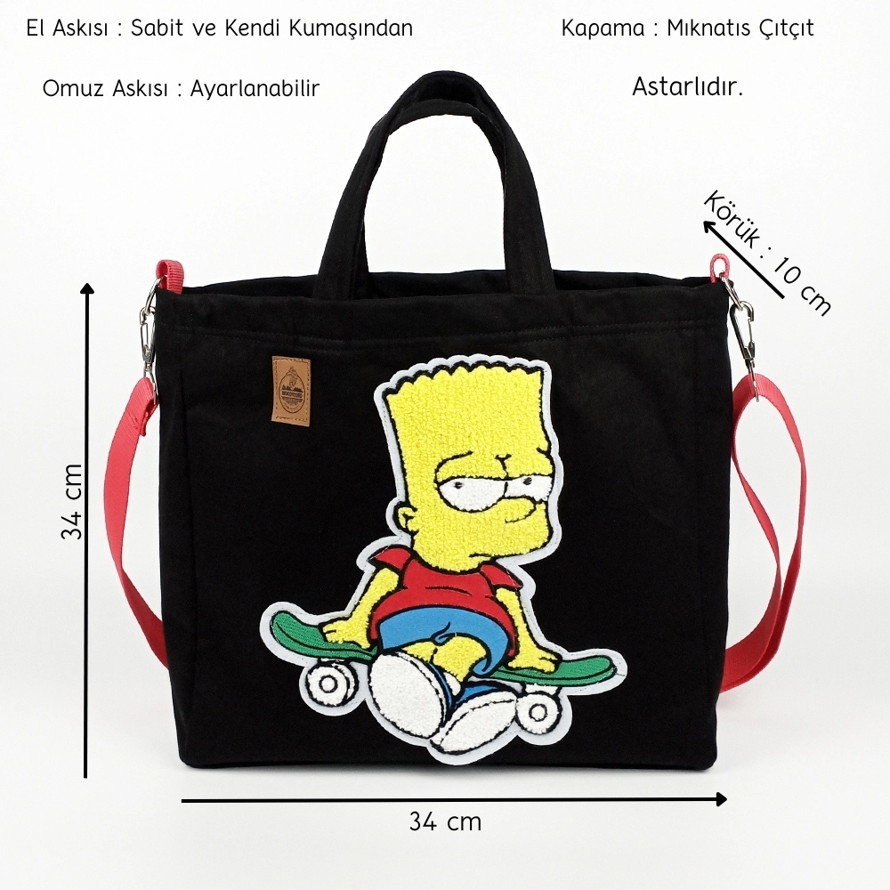 Woodycord%20Bart%20Simpson%20Tasarım%20%20Büyük%20Boy%20%20Tote%20Çanta
