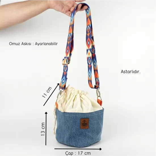 Woodycord El Yapımı Bucket Kot Çanta