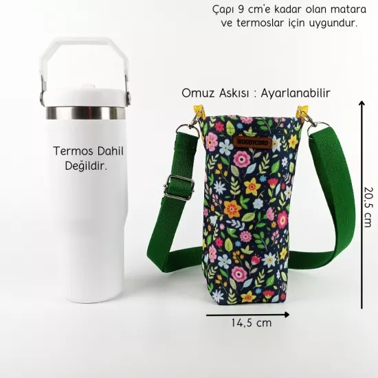 Woodycord 1 Litrelik Matara Kılıfı Su Şişesi Taşıma Çantası Water Bottle Bag
