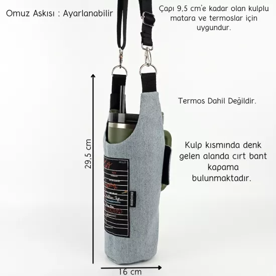 Woodycord El Yapımı Forever Young Kot Matara Termos Kılıfı Kulplu Model Quencher Pipetli 1,18