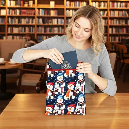 Woodycord El Yapımı Kitap Okuyan 3D Kardan Adam Kitap ve Tablet Kılıfı (21x27 cm)