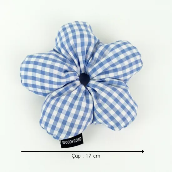 Woodycord Scrunchie İçi Dolgulu Lastikli Büyük Boy Çiçek Model Saç ve Topuz Tokası 