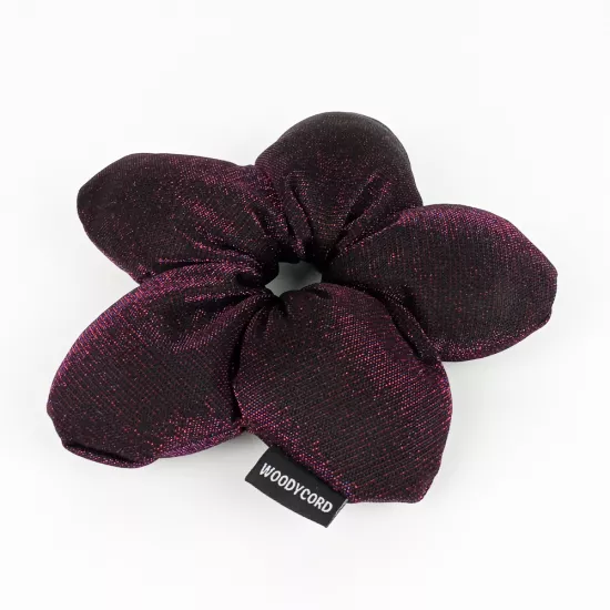 Woodycord El Yapımı Elyaf Dolgulu Scrunchie Topuz Tokası Mistik Mor Işıltısı