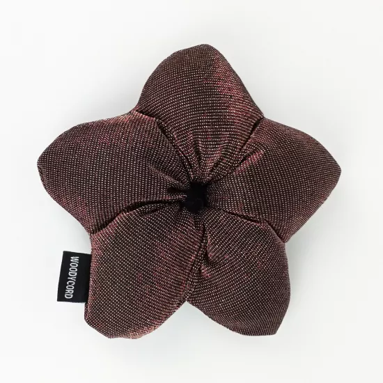 Woodycord El Yapımı Elyaf Dolgulu Scrunchie Topuz Tokası Simli Pembe Işıltı