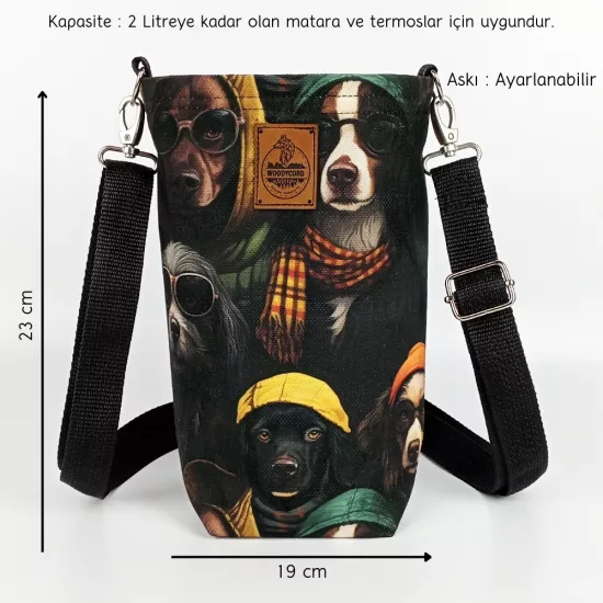 Sevimli Dostlarla Su Molası: Woodycord 2 Litrelik Köpek Figürlü Matara Termos Kılıfı