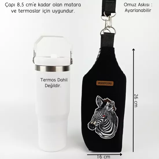 Woodycord El Yapımı U Model Zebra Termos Kılıfı  iceflow 0,89