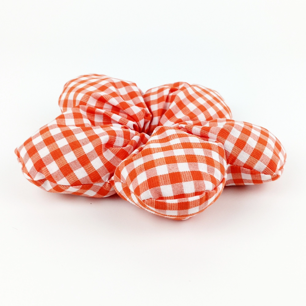 WoodyCord%20El%20Yapımı%20Turuncu%20Beyaz%20Pötikareli%20Pofuduk%20Scrunchie%20Toka%20-%20Klasik%20ve%20Hacimli