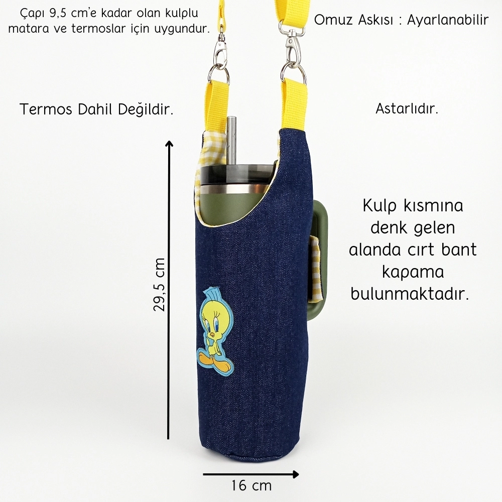 Woodycord%20El%20Yapımı%20Tweety%20Kot%20Matara%20Termos%20Kılıfı%20Kulplu%20Model%20Quencher%20Pipetli%201,18