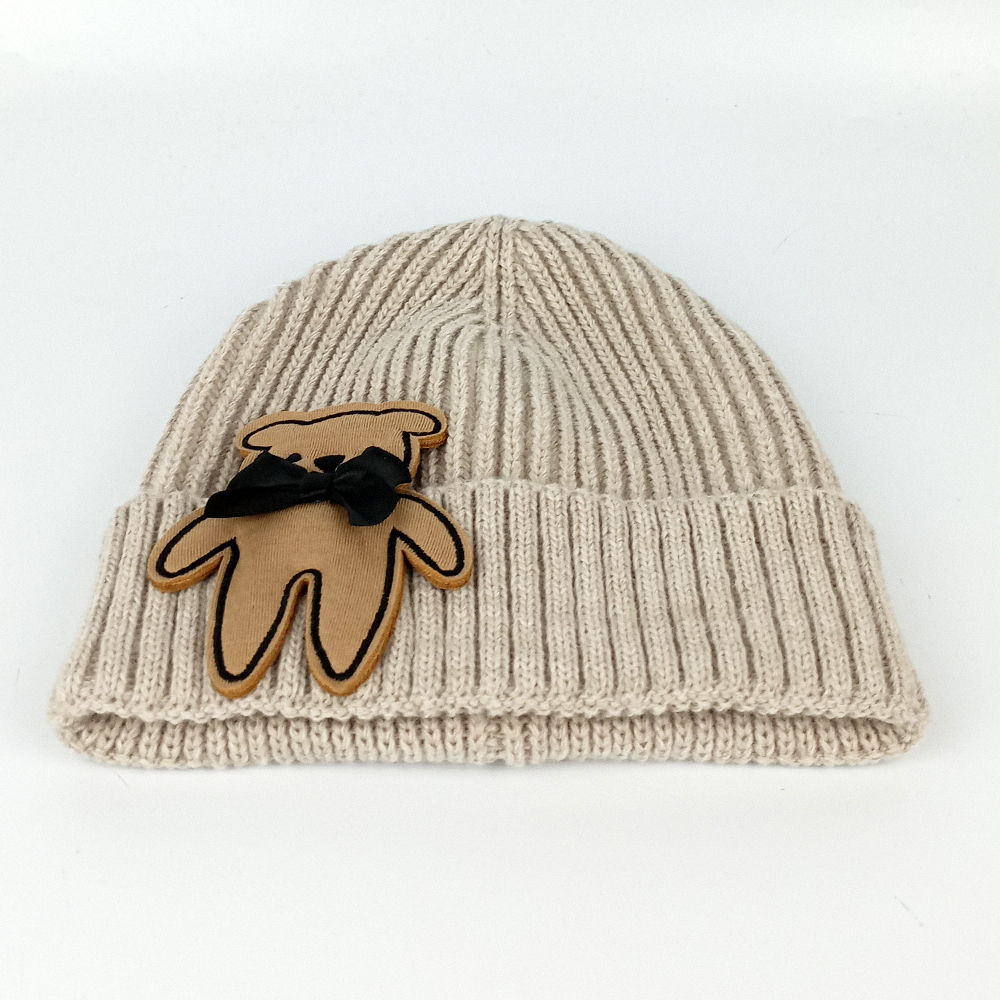 Woodycord%20Fitilli%20Triko%20Çocuk-Genç%20Vizon%20Bere%20-Kahverengi%20Ayıcık%20