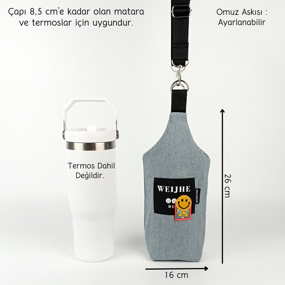 Woodycord%20El%20Yapımı%20U%20Model%20Gri%20Kot%20Smiley%20Termos%20Kılıfı%20%20iceflow%200,89