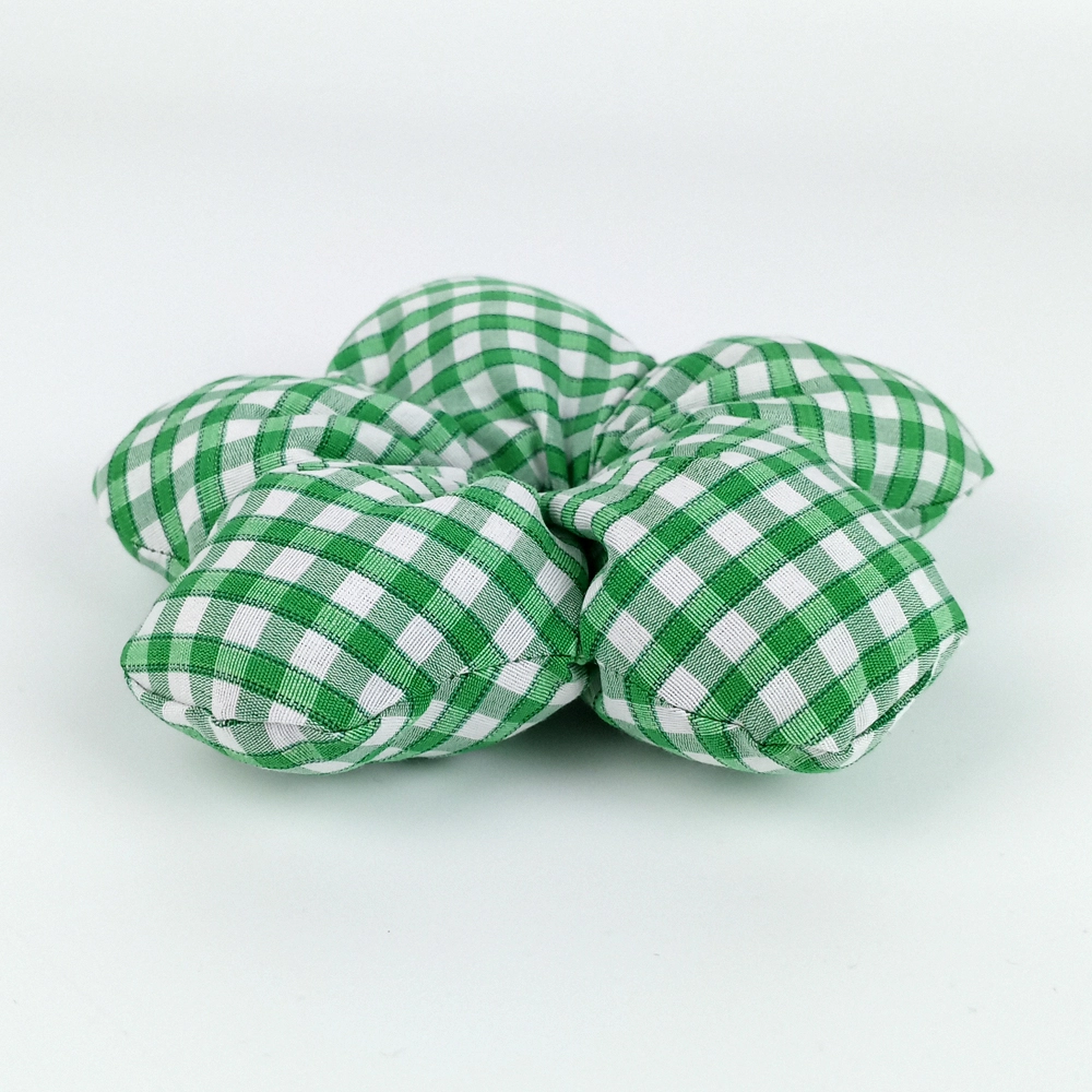 Woodycord%20El%20Yapımı%20Elyaf%20Dolgulu%20Scrunchie%20Topuz%20Tokası%20Yeşil%20Beyaz%20Pötikare