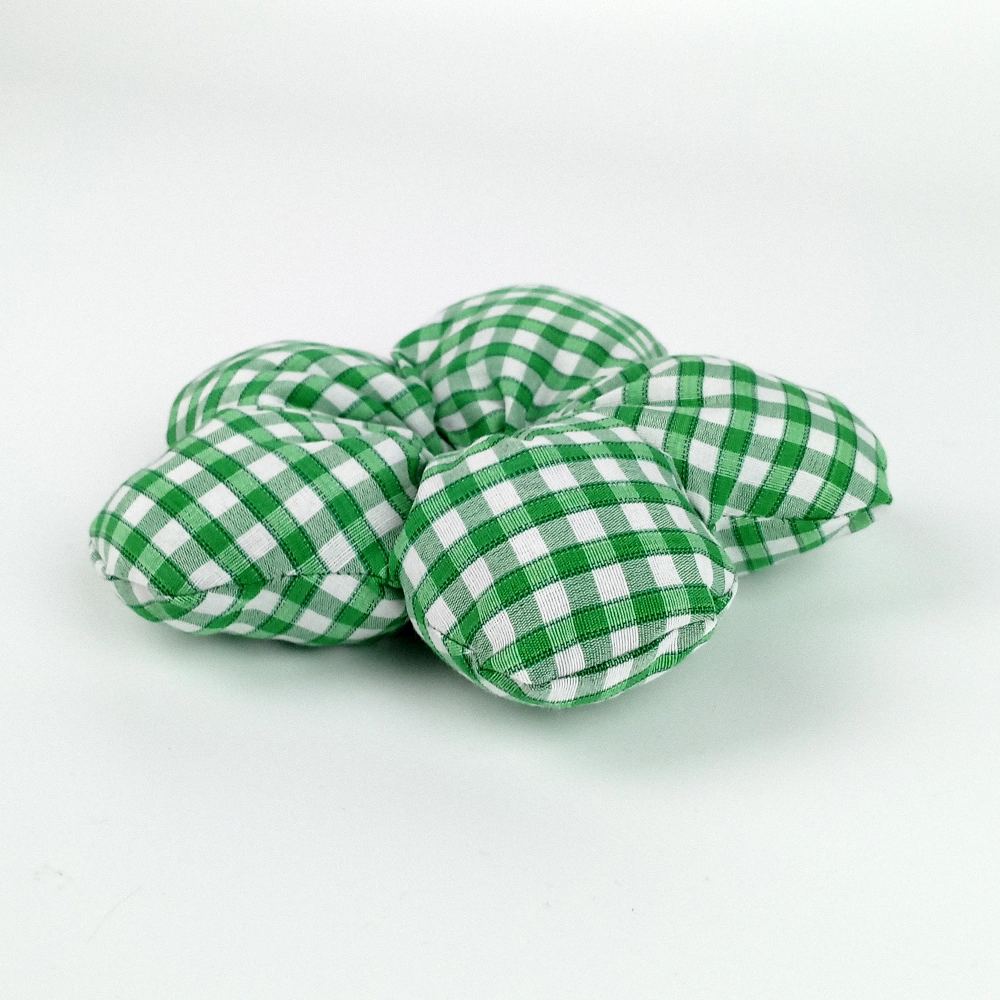 Woodycord%20El%20Yapımı%20Elyaf%20Dolgulu%20Scrunchie%20Topuz%20Tokası%20Yeşil%20Beyaz%20Pötikare